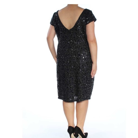 Adrianna-Papell sequins cocktail plus size dress - Picture 6 of 15